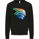 Curled South African Flag Africa Day Football Kids Sweatshirt Jumper Black