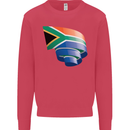 Curled South African Flag Africa Day Football Kids Sweatshirt Jumper Heliconia