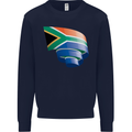 Curled South African Flag Africa Day Football Kids Sweatshirt Jumper Navy Blue