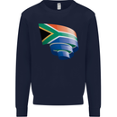 Curled South African Flag Africa Day Football Kids Sweatshirt Jumper Navy Blue