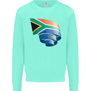 Curled South African Flag Africa Day Football Kids Sweatshirt Jumper Peppermint