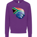 Curled South African Flag Africa Day Football Kids Sweatshirt Jumper Purple