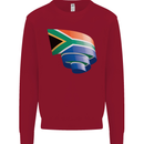 Curled South African Flag Africa Day Football Kids Sweatshirt Jumper Red