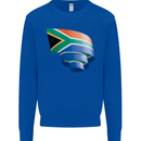 Curled South African Flag Africa Day Football Kids Sweatshirt Jumper Royal Blue