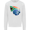 Curled South African Flag Africa Day Football Kids Sweatshirt Jumper White