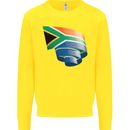 Curled South African Flag Africa Day Football Kids Sweatshirt Jumper Yellow
