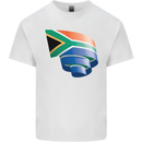 Curled South African Flag Africa Day Football Kids T-Shirt Childrens White