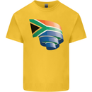 Curled South African Flag Africa Day Football Kids T-Shirt Childrens Yellow