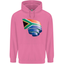 Curled South African Flag Africa Day Football Mens 80% Cotton Hoodie Azelea
