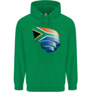 Curled South African Flag Africa Day Football Mens 80% Cotton Hoodie Irish Green