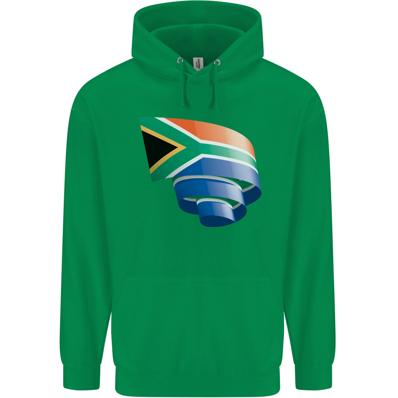 Curled South African Flag Africa Day Football Mens 80% Cotton Hoodie Irish Green