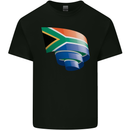 Curled South African Flag Africa Day Football Mens Cotton T-Shirt Tee Top Black