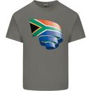 Curled South African Flag Africa Day Football Mens Cotton T-Shirt Tee Top Charcoal
