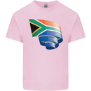 Curled South African Flag Africa Day Football Mens Cotton T-Shirt Tee Top Light Pink