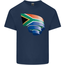 Curled South African Flag Africa Day Football Mens Cotton T-Shirt Tee Top Navy Blue
