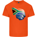 Curled South African Flag Africa Day Football Mens Cotton T-Shirt Tee Top Orange