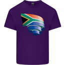Curled South African Flag Africa Day Football Mens Cotton T-Shirt Tee Top Purple
