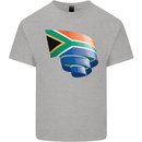 Curled South African Flag Africa Day Football Mens Cotton T-Shirt Tee Top Sports Grey