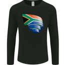 Curled South African Flag Africa Day Football Mens Long Sleeve T-Shirt Black