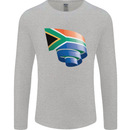 Curled South African Flag Africa Day Football Mens Long Sleeve T-Shirt Sports Grey
