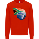 Curled South African Flag Africa Day Football Mens Sweatshirt Jumper Bright Red
