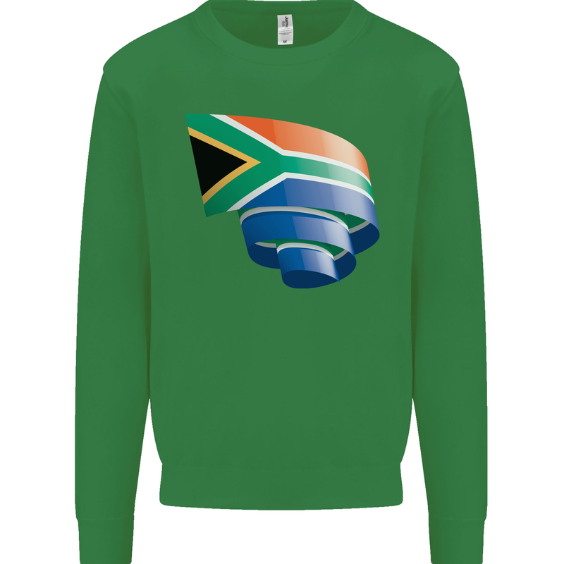 Curled South African Flag Africa Day Football Mens Sweatshirt Jumper Irish Green