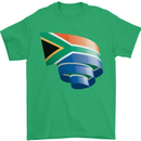 Curled South African Flag Africa Day Football Mens T-Shirt 100% Cotton Irish Green