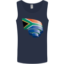 Curled South African Flag Africa Day Football Mens Vest Tank Top Navy Blue