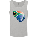 Curled South African Flag Africa Day Football Mens Vest Tank Top Sports Grey