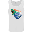 Curled South African Flag Africa Day Football Mens Vest Tank Top White