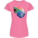 Curled South African Flag Africa Day Football Womens Petite Cut T-Shirt Azalea