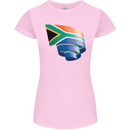 Curled South African Flag Africa Day Football Womens Petite Cut T-Shirt Light Pink