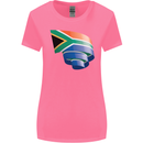 Curled South African Flag Africa Day Football Womens Wider Cut T-Shirt Azalea