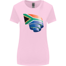 Curled South African Flag Africa Day Football Womens Wider Cut T-Shirt Light Pink