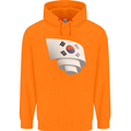 Curled South Korea Flag Korean Day Football Childrens Kids Hoodie Orange