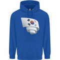 Curled South Korea Flag Korean Day Football Childrens Kids Hoodie Royal Blue