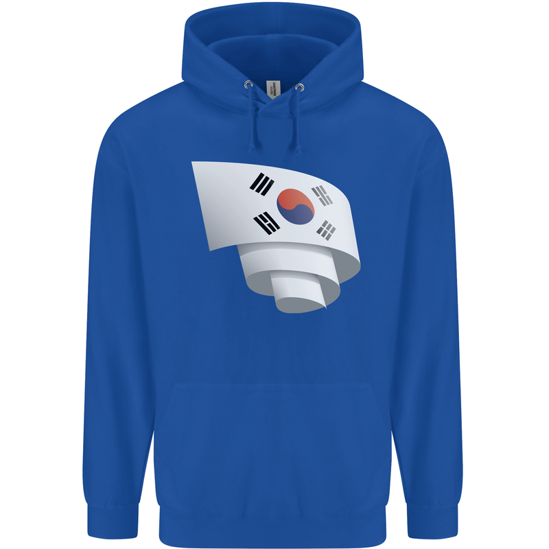 Curled South Korea Flag Korean Day Football Childrens Kids Hoodie Royal Blue