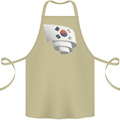 Curled South Korea Flag Korean Day Football Cotton Apron 100% Organic Khaki