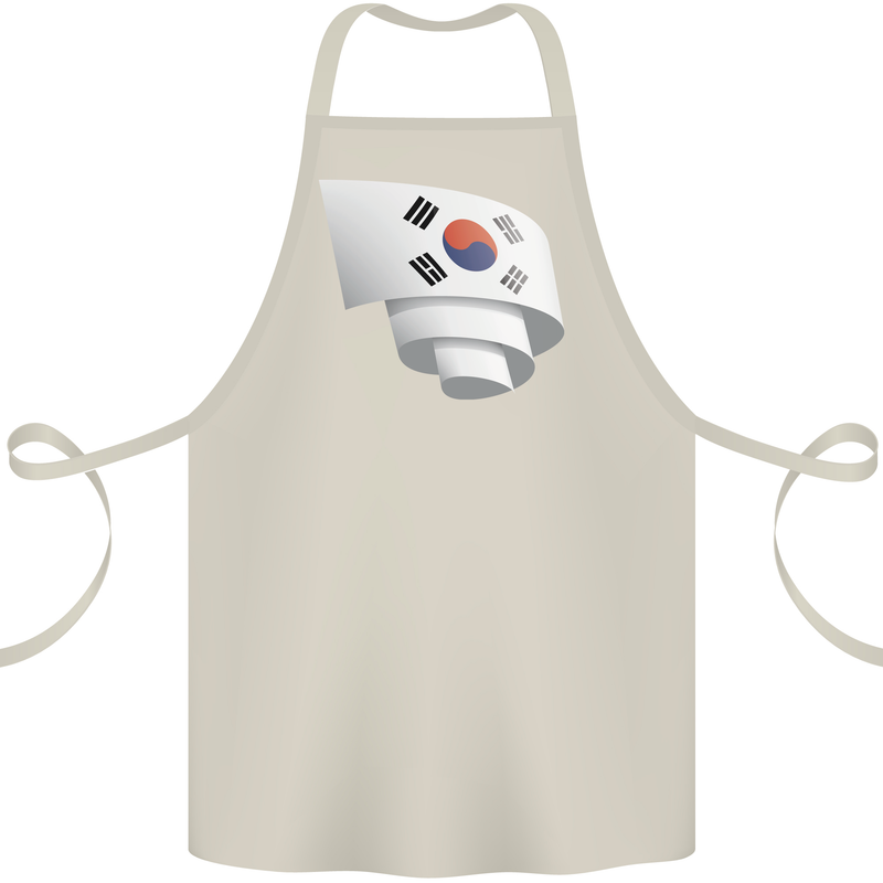 Curled South Korea Flag Korean Day Football Cotton Apron 100% Organic Natural