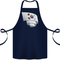 Curled South Korea Flag Korean Day Football Cotton Apron 100% Organic Navy Blue