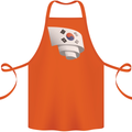 Curled South Korea Flag Korean Day Football Cotton Apron 100% Organic Orange