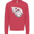 Curled South Korea Flag Korean Day Football Kids Sweatshirt Jumper Heliconia