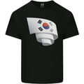 Curled South Korea Flag Korean Day Football Kids T-Shirt Childrens Black