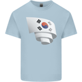 Curled South Korea Flag Korean Day Football Kids T-Shirt Childrens Light Blue