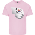 Curled South Korea Flag Korean Day Football Kids T-Shirt Childrens Light Pink