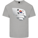 Curled South Korea Flag Korean Day Football Kids T-Shirt Childrens Sports Grey
