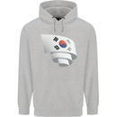Curled South Korea Flag Korean Day Football Mens 80% Cotton Hoodie Sports Grey