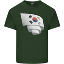 Curled South Korea Flag Korean Day Football Mens Cotton T-Shirt Tee Top Forest Green
