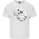 Curled South Korea Flag Korean Day Football Mens Cotton T-Shirt Tee Top White