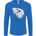Curled South Korea Flag Korean Day Football Mens Long Sleeve T-Shirt Royal Blue